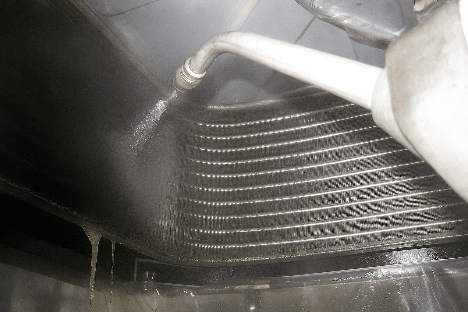 냉각 핀 고압 세척